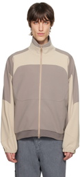 HGBB STUDIO Beige & Taupe Panda Track Jacket