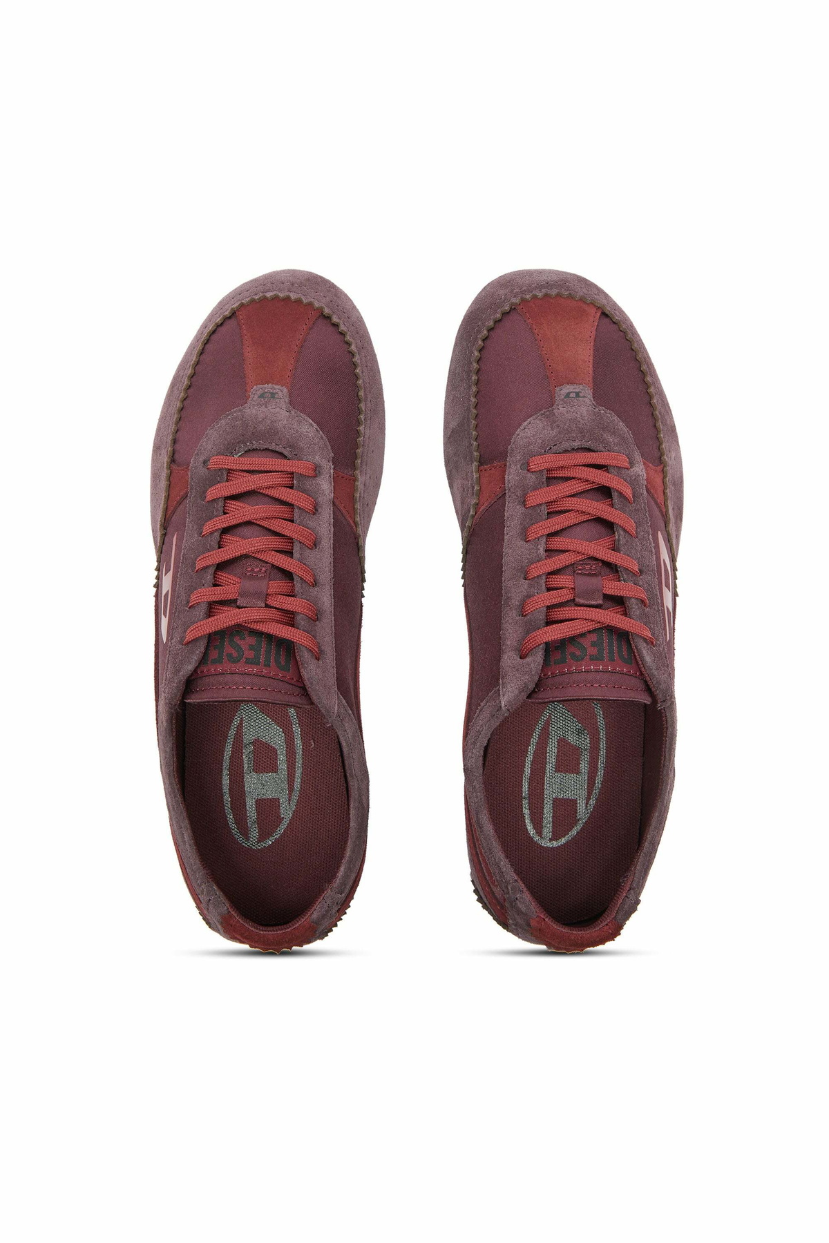 Diesel D-Mile-Flat sneakers with suede overlays - Sneakers Womens in Red