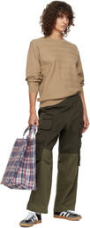 Dime Beige Wave Cable Knit Sweater