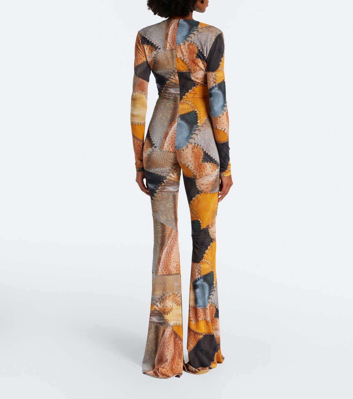 Roberto Cavalli Trompe l’œil flared jumpsuit