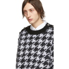 Balmain Black and White Angora Houndstooth Sweater