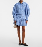 Ganni Striped oversized cotton poplin shirt