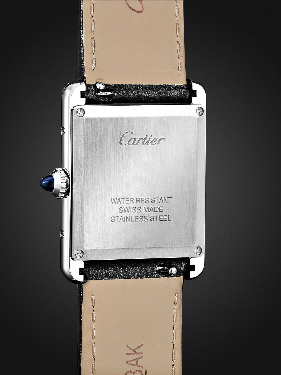 Cartier - Tank Must de Cartier SolarBeat™ 33.7mm stainless steel and leather watch