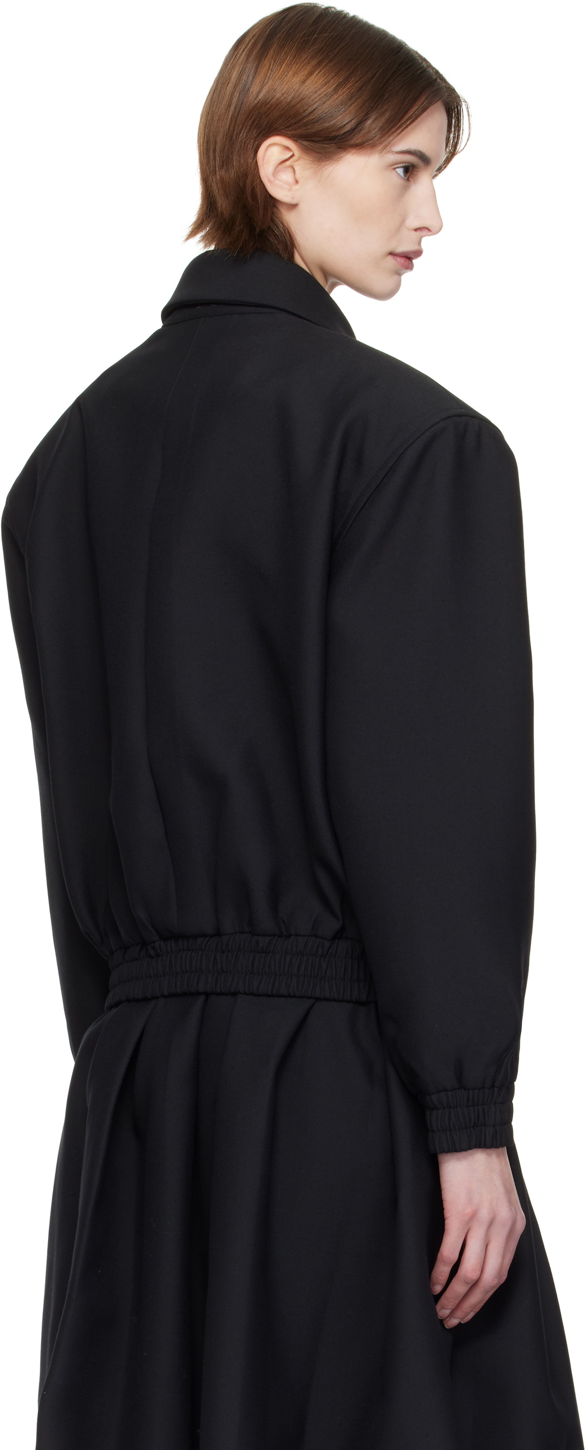 Fax Copy Express Black Zip Shoulder Jacket Fax Copy Express