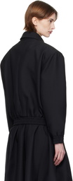Fax Copy Express Black Zip Shoulder Jacket