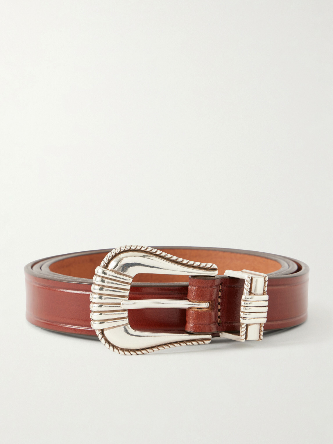 Monitaly - 2.5cm Leather Belt - Brown