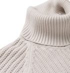 Hugo Boss - Ribbed Cotton Rollneck Sweater - Neutrals