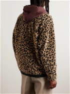 Wacko Maria - Logo-Embroidered Leopard-Print Fleece Jacket - Yellow
