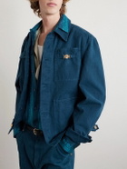 Versace - Embellished Cotton-Canvas Blouson Jacket - Blue