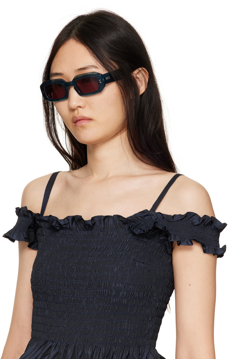 MCQ Blue Rectangular Sunglasses McQ Alexander McQueen display picture 1