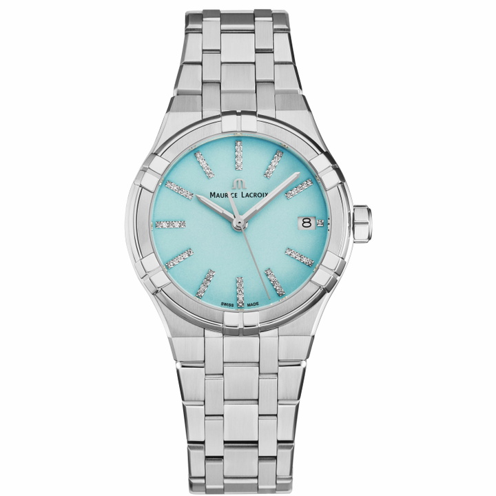 Photo: Maurice Lacroix Aikon Quartz Light Blue Dial Watch AI1106-SS002-450-1