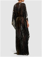 ROBERTO CAVALLI Velvet & Silk Devoré Long Caftan Dress
