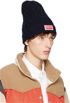 Kenzo Navy Cable Knit Beanie