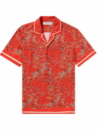 Orlebar Brown - Hibbert Camp-Collar Floral-Print Voile Shirt - Red