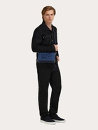 Ferragamo Mens Shoulder bag with logo in Blue