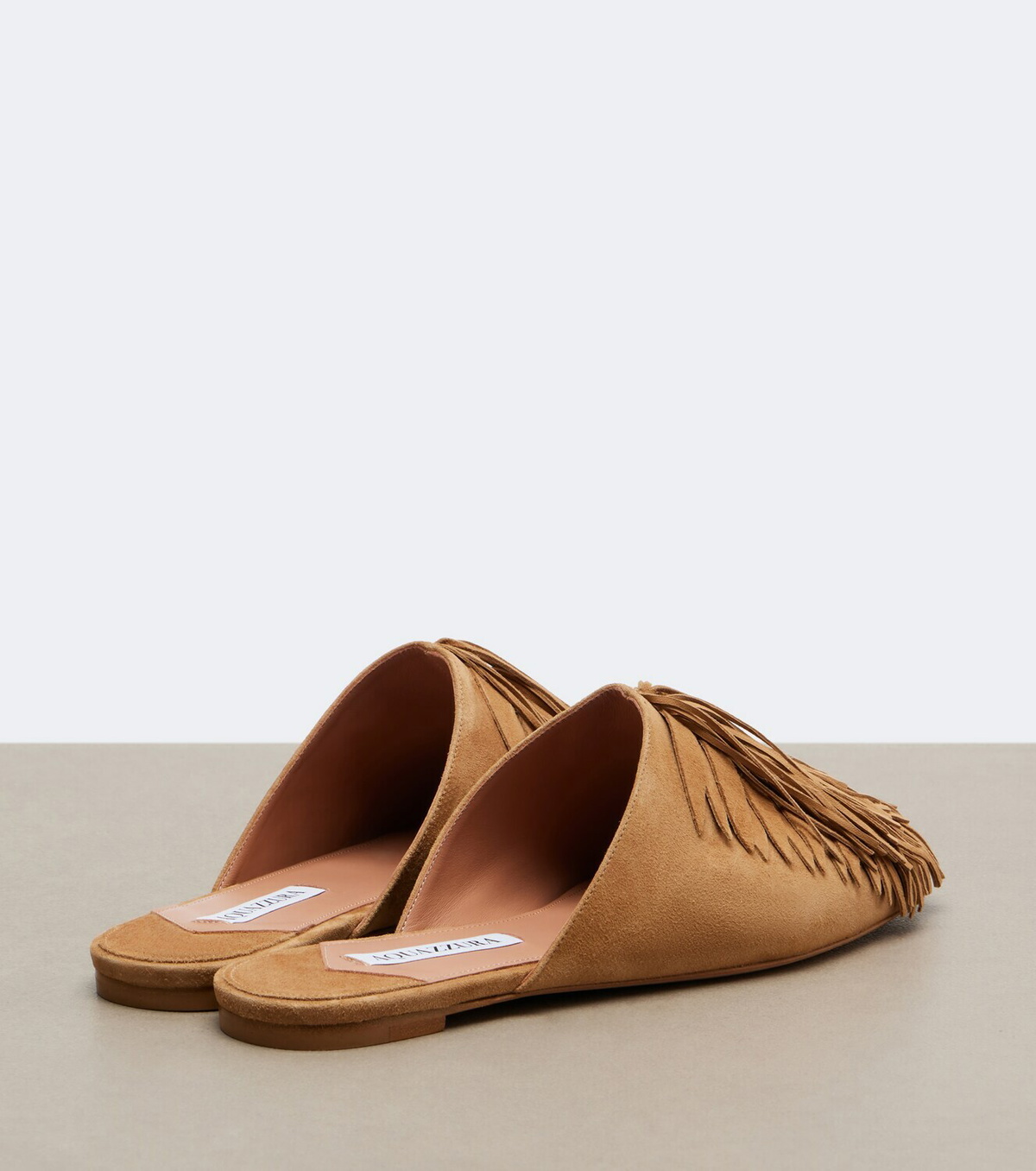 Aquazzura Maverick fringed suede mules