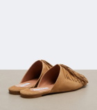 Aquazzura Maverick fringed suede mules