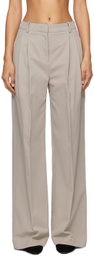 BOSS Gray Cotton Twill Trousers
