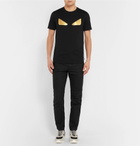 Fendi - Slim-Fit Appliquéd Cotton T-Shirt - Men - Black