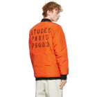 Etudes Reversible Black and Orange Liner Stencil Jacket
