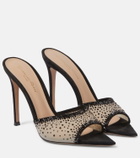 Gianvito Rossi Elle 85 embellished mesh mules
