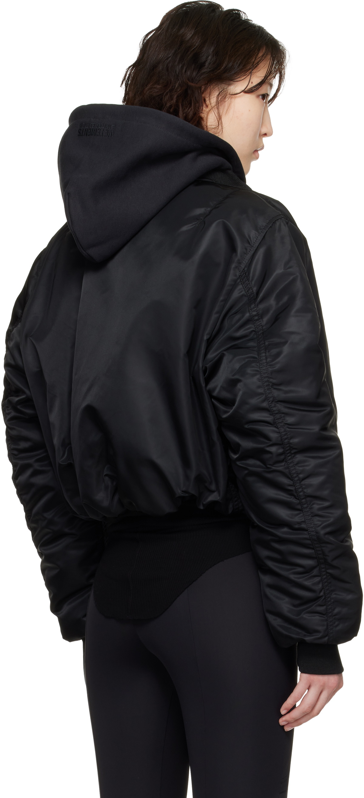 VETEMENTS Black & Orange Alpha Industries Edition Fitted Reversible Bomber Jacket