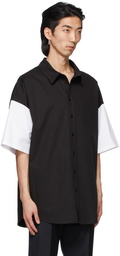 We11done Black 'W11D' Embroidered Short Sleeve Shirt