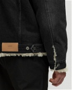 Ami Paris Trucker Jacket Lined With Synthetic Fur Black - Mens - Denim Jackets