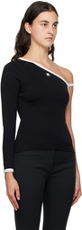 Courrèges Black Asymmetric T-Shirt