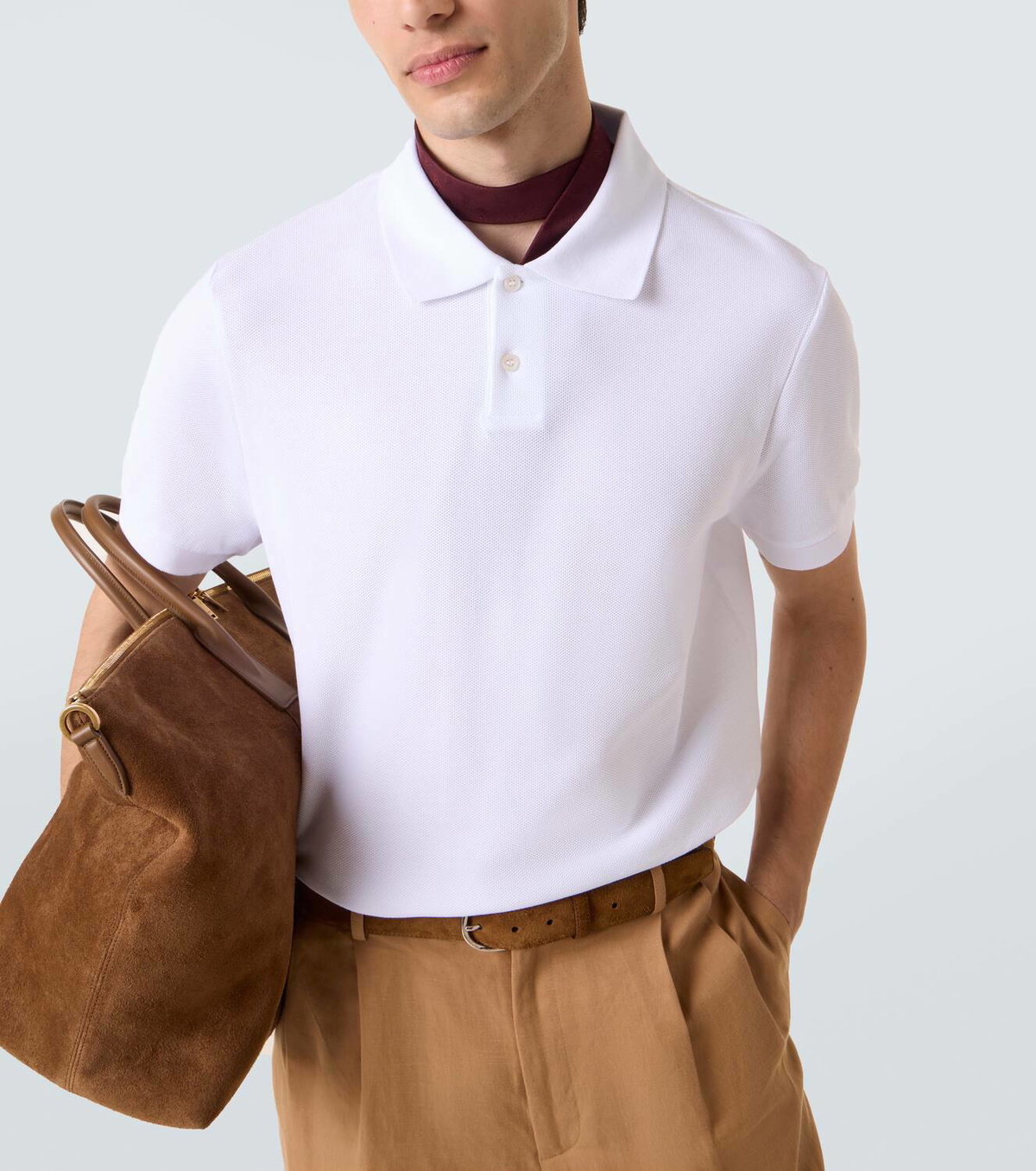 Dunhill Logo embroidered cotton piqué polo shirt