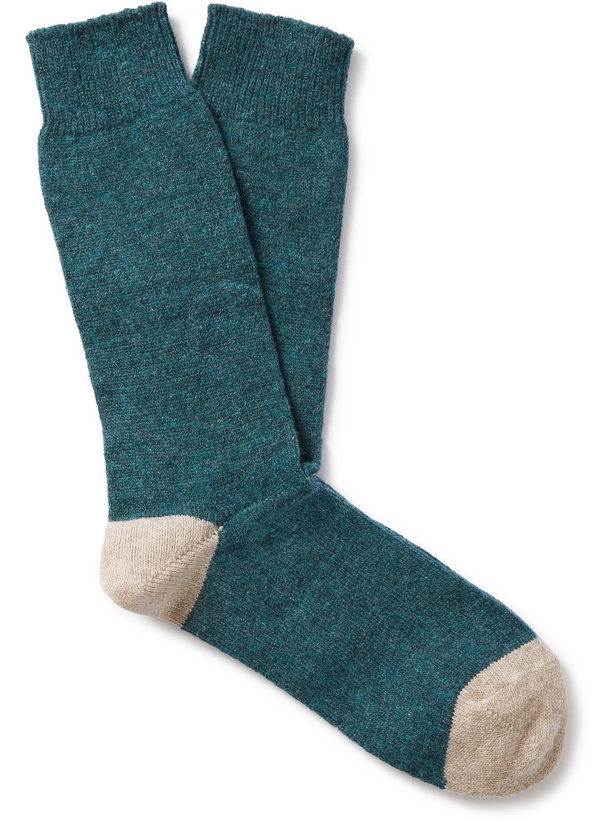 Photo: Anonymous ism - Two-Tone Wool-Blend Socks