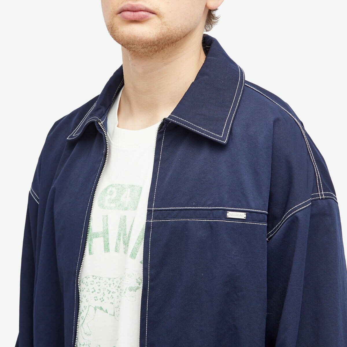 Nahmias Men's Tech Twill Bomber Jacket in Navy
