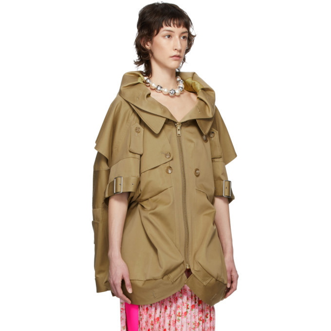 Junya Watanabe Beige Short Sleeve Trench Coat
