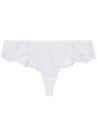 Simone PÉRÈLE Intrigue Tanga Embroidered Tulle Briefs White