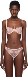 Fleur du Mal Pink Bouquet Lace Scooped Balconette Bra