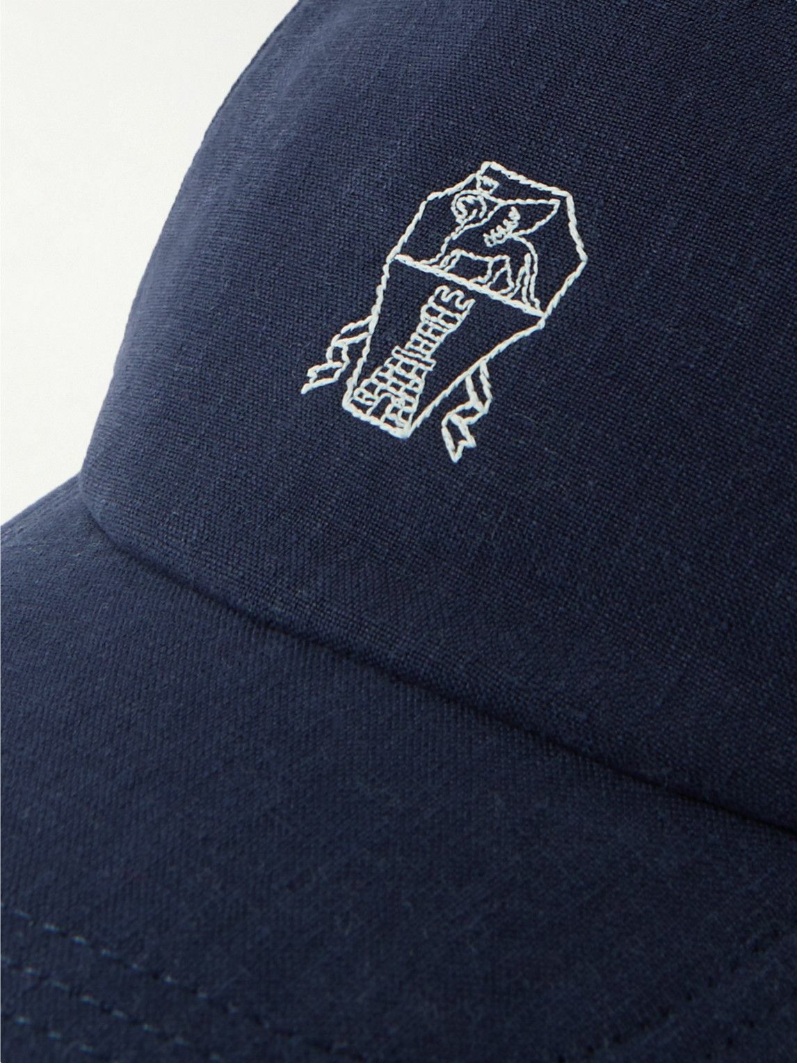 Logo-Embroidered Linen Baseball Cap