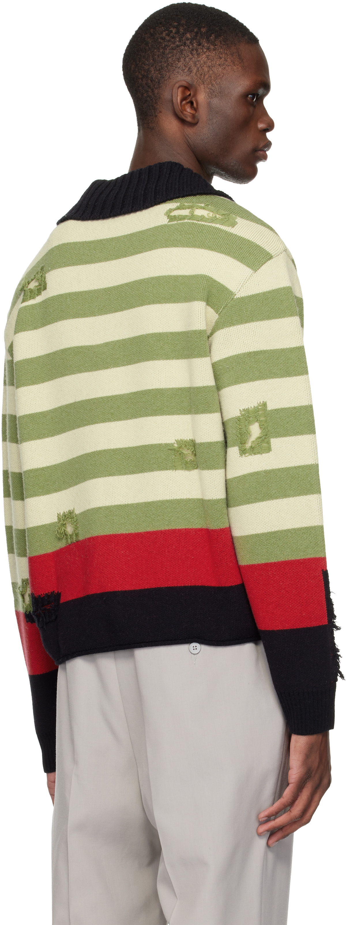 Andersson Bell Multicolor Stripe Damaged Polo