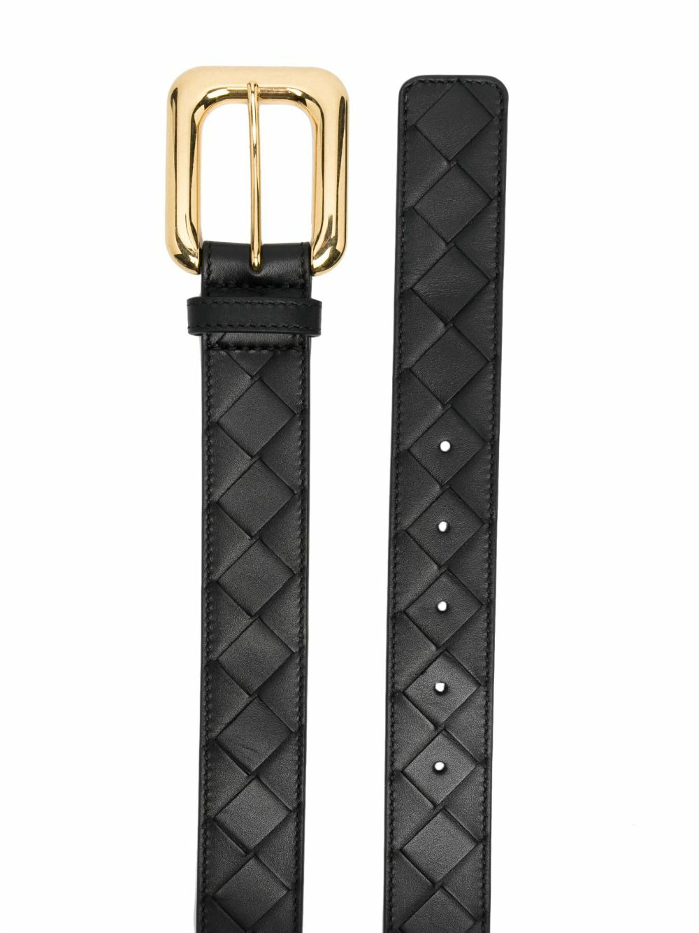 Bottega Veneta Black Intrecciato Leather Belt Bottega Veneta display picture 2