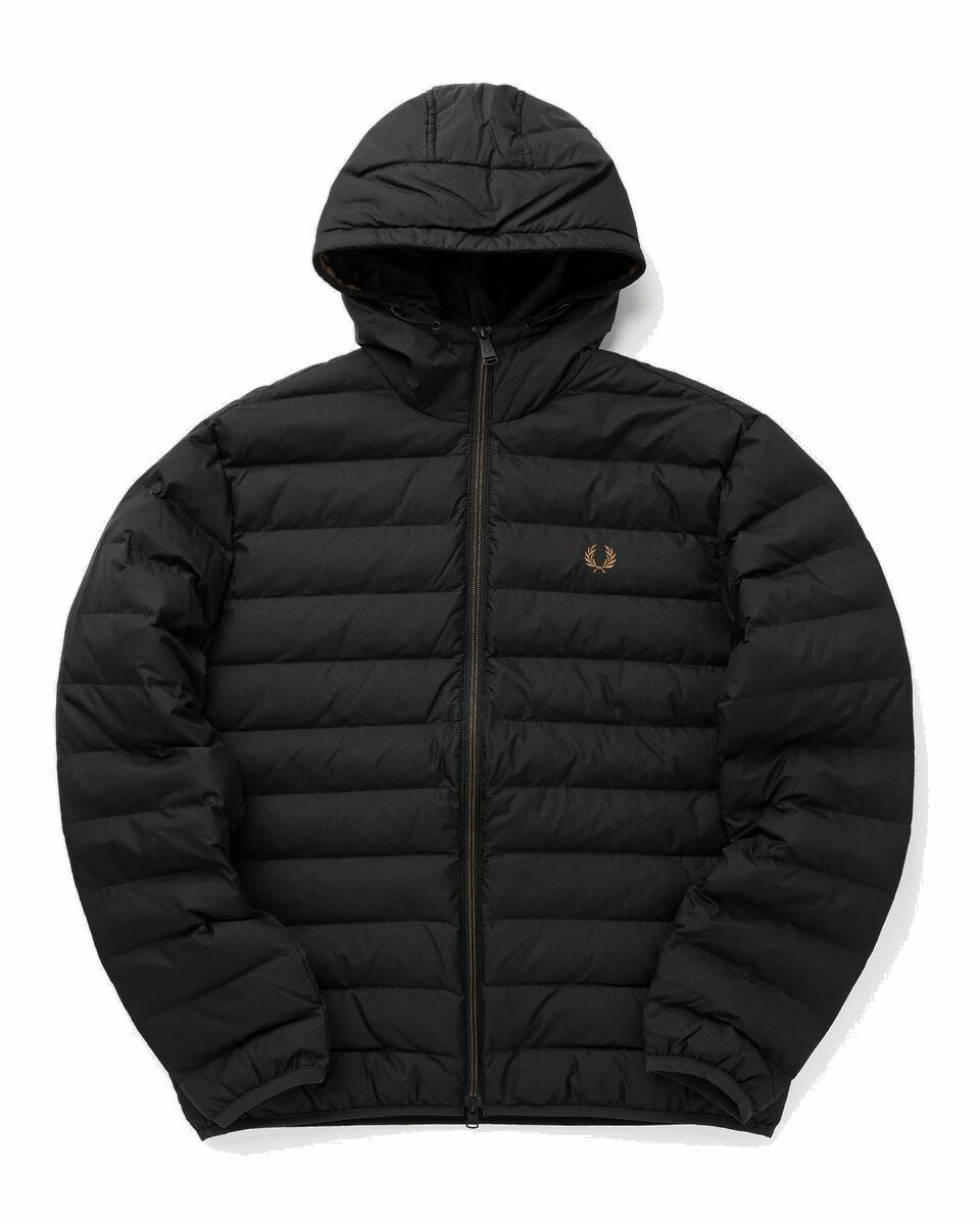 Photo: Fred Perry Hooded Insulatet Jacket Black - Mens - Down & Puffer Jackets