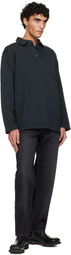 A.P.C. Black Long-Sleeve Polo
