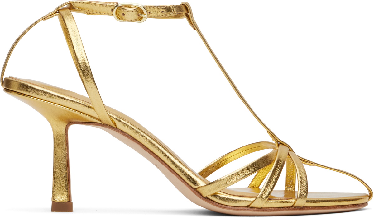 【関税込み】Studio Amelia ゴールド Aviary 70 ヒールサンダル Studio Amelia Gold Aviary 70 Heeled Sandals Studio Amelia