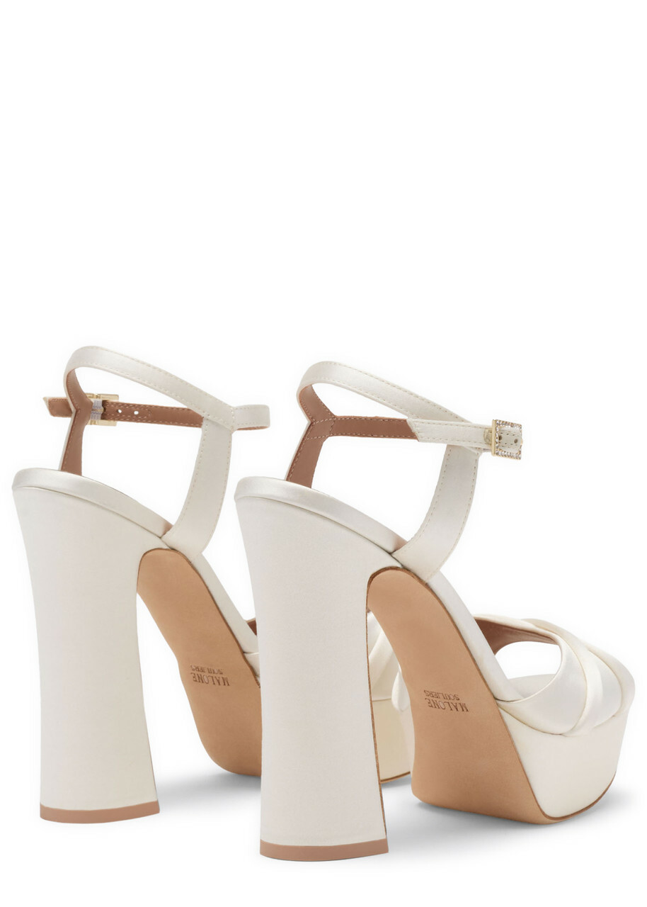 Malone Souliers Keaton 125 Satin Platform Sandals Ivory