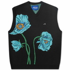 Awake NY Floral Knit Vest in Black
