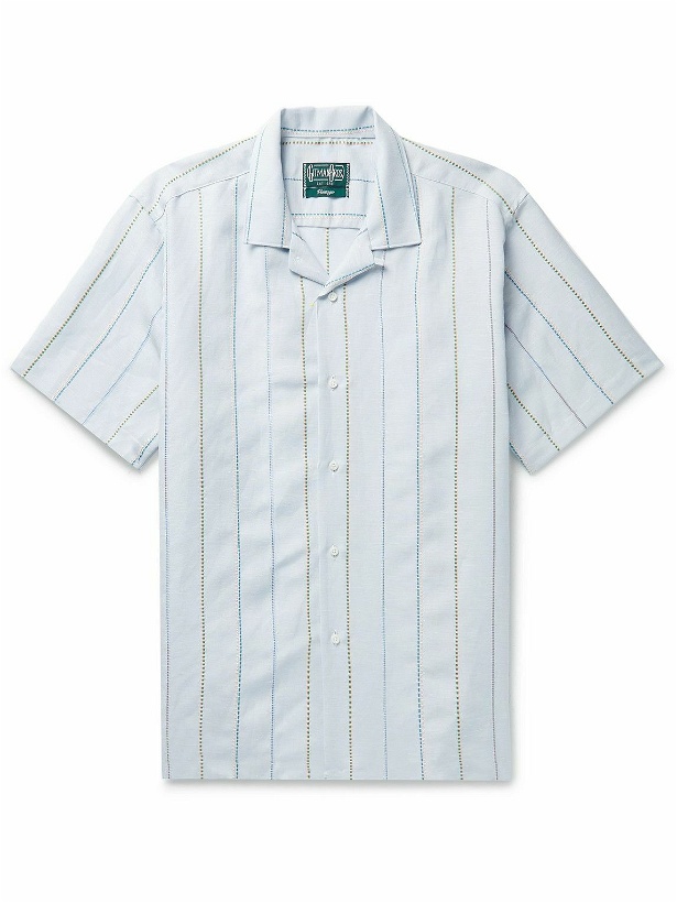 Photo: Gitman Vintage - Convertible-Collar Striped Linen and TENCEL-Blend Shirt - Blue