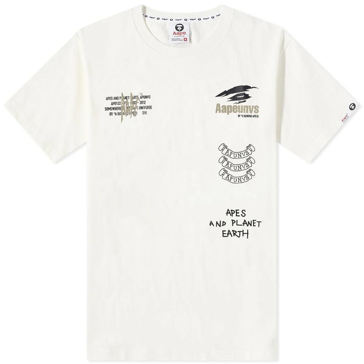 Photo: Men's AAPE Mixed Camo Moon Face T-Shirt in Ivory