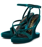 Tom Ford Velvet wedge sandals