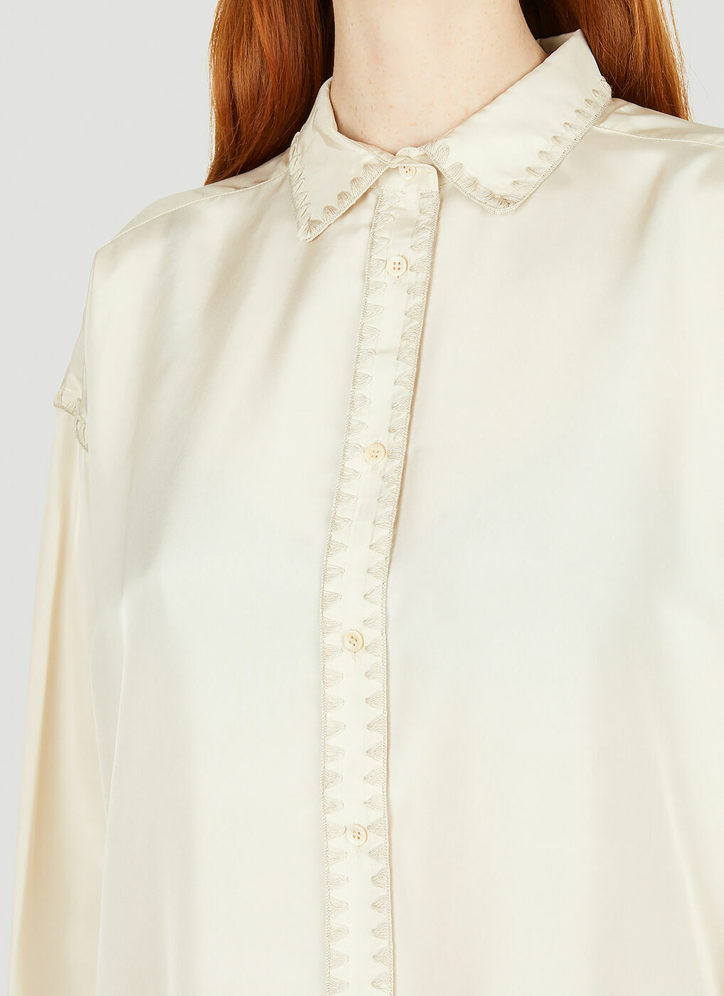 Embroidered Shirt in Cream Toteme