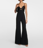 Galvan Prism satin-trimmed crêpe jumpsuit
