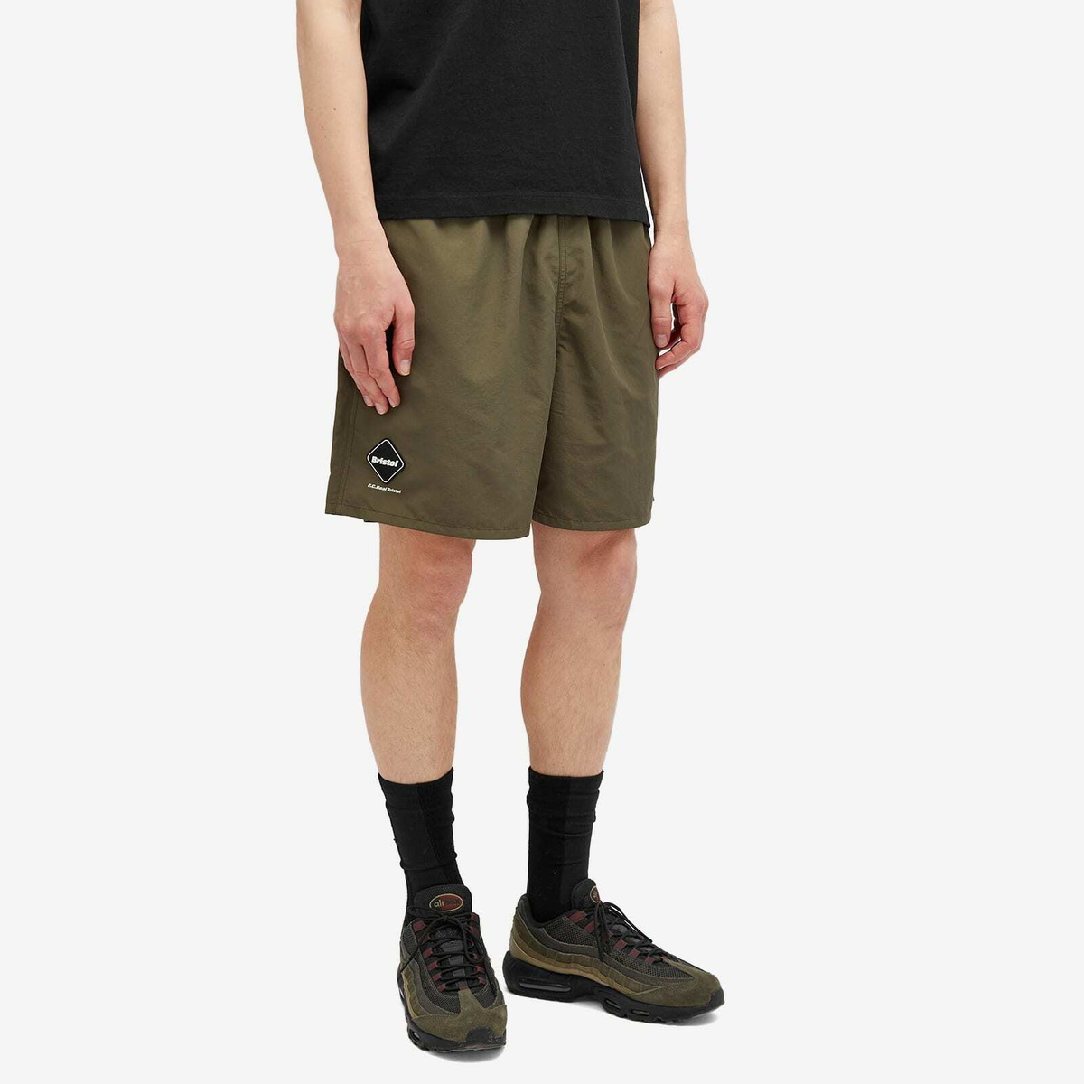 F.C. Real Bristol Men's Supplex Nylon Easy Shorts in Khaki F.C.