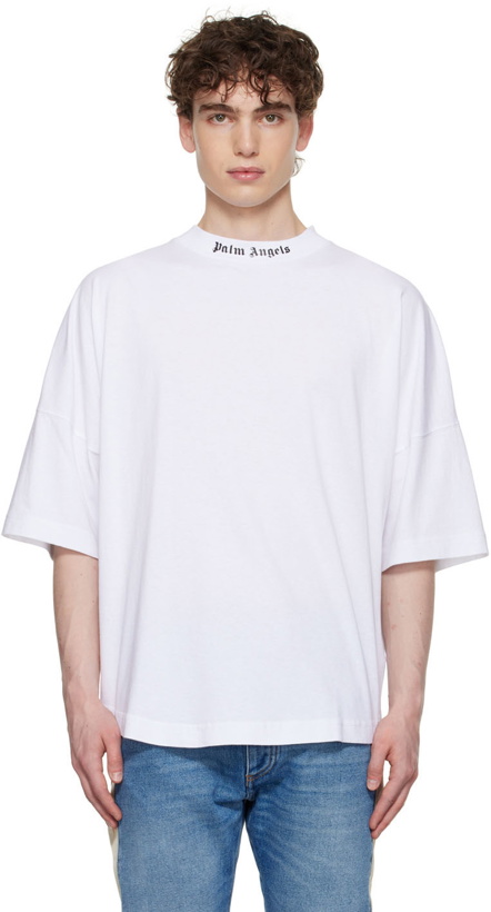 Photo: Palm Angels White Logo T-Shirt